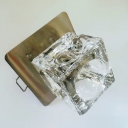 Σπότ χωνευτό στρογγυλό - Ατσάλι+Γυαλί G4 - Νίκελ μάτ - aca