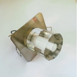 Σπότ χωνευτό στρογγυλό - Ατσάλι+Γυαλί G4 - Νίκελ μάτ - aca