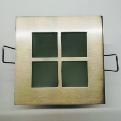 Σπότ χωνευτό τετράγωνο διαδρόμου - Νίκελ μάτ - Ατσάλι+Γυαλί G4 - aca