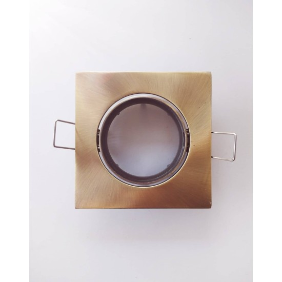 Σπότ χωνευτό τετράγωνο κινητό MR16 - Μπρονζέ - aca