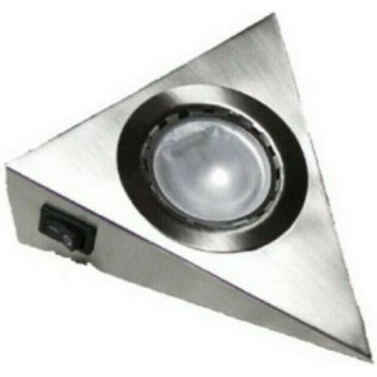 Επίτοιχο σπότ τριγωνικό Νίκελ μάτ + Διακόπτη on/off - G4 20W - TRIAN - ACA