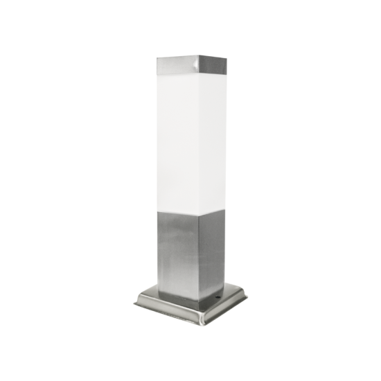 Garden square post luminaire 1xE27 max Stainless steel + PC 60mmx300mm LOOP I - aca
