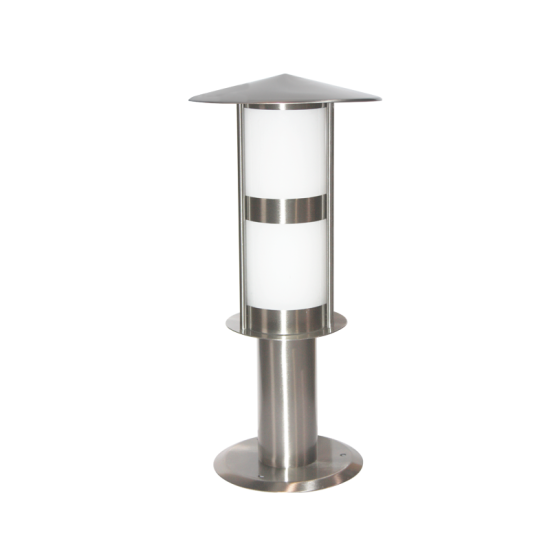 Garden post luminaire 1xE27 max Stainless steel + Glass  Φ175mmx355mm LOOP IV - aca