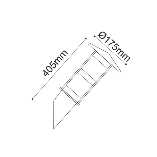 Garden wall luminaire 1xE27 max Motion sensor Stainless steel + Glass  Φ175mmx405mm LOOP ΙV - aca