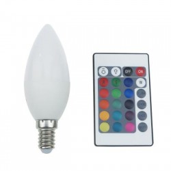 Λάμπα Led E14 C37 SMD 3000K + RGB Χειριστήριο C37414RGBWN - Diolamp