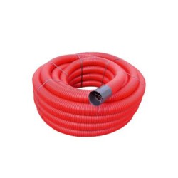 Σωλήνες Cavidotto υπόγειων δικτύων με οδηγό και μούφα σύνδεσης ,UV Προστασία Φ40 50μέτρα 450Nt Κόκκινο - CAD000003 - aca elec