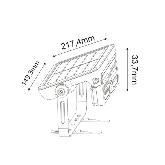 Προβολέας Λευκός με Φωτοβολταικό πάνελ & αισθητήρα κίνησης - CAMPO - aca