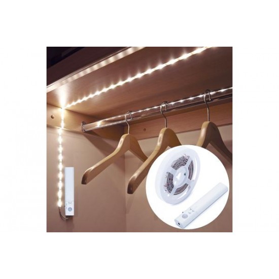 Ταινία Led - Blister Kit Ντουλάπας 1 Μέτρο - IP65 4000k - Με  αισθητήρα & μπαταρίες (4xAAA) - CLOSLIT - ACA