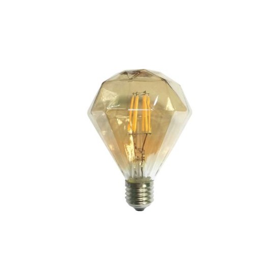 Λάμπα Led νήματος ντιμαριζόμενη κεχριμπάρι E27 - 6W 2700K - CON956WWDIMAM - Diolamp