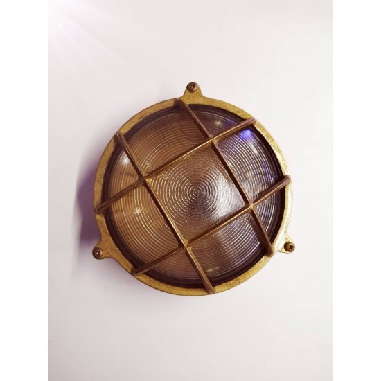 Απλίκα τύπου χελώνα με πλέγμα E27 60W - Ορειχάλκινο - D-200