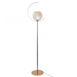 Φωτιστικό επιδαπέδιο 1xE27 40W max Μέταλλο / Γυαλί / Διάφανο καλώδιο - french χρυσό + Λευκό περλέ Φ35ΧH150CM  IPARELLE - acadecor