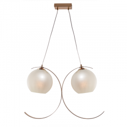 Φωτιστικό κρεμαστό 2xE27 40W max Μέταλλο / Γυαλί - french χρυσό + Λευκό περλέ 68Χ20ΧΗ120CM IPARELLE - acadecor