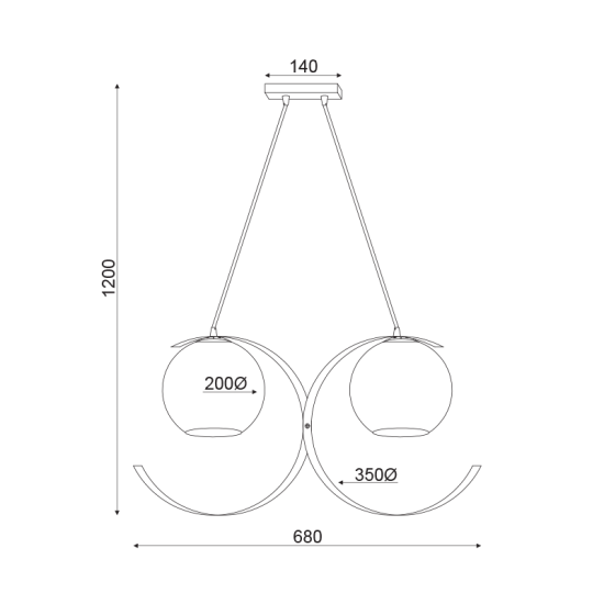 Φωτιστικό κρεμαστό 2xE27 40W max Μέταλλο / Γυαλί - french χρυσό + Λευκό περλέ 68Χ20ΧΗ120CM IPARELLE - acadecor