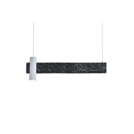 Φωτιστικό κρεμαστό LED 1XGU10 - 18W LED 3000k 1440lm Απόχρωση μάυρου Μαρμαρου Μεταλλικό 90Χ7ΧΗ120CM LINEA - acadecor