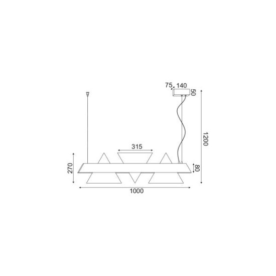 Φωτιστικό κρεμαστό 18W LED 3000k 1960lm Μάυρο+Διάφανο 7,5X100XH120CM ARMSTRONG - acadecor