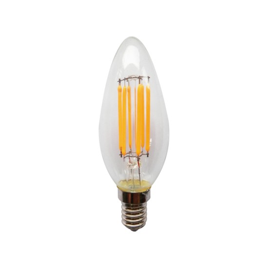 Λαμπτήρας Led κερί διάφανο - 230V / Ε14  6W / 4000K - DECO6NW - Diolamp