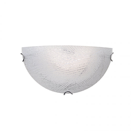 Φωτιστικό επίτοιχο 1xE27 max 60W Κρυσταλλιζέ γυαλί + Μέταλλο / Λευκό - Διάφανο + Χρώμιο 30Χ15ΧΗ10CM FORCE - acadecor 