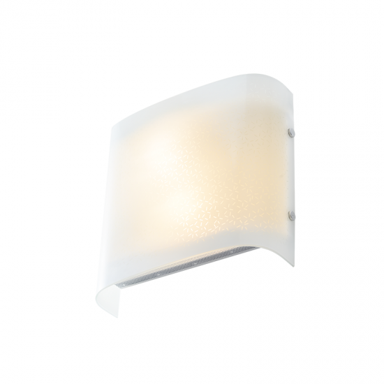 Φωτιστικό επίτοιχο 2xE27 max 60W Γυαλί + Μέταλλο / Αμμοβολή - Διάφανο + Χρώμιο 26Χ25Χ8,5CM SCILLA - acadecor 