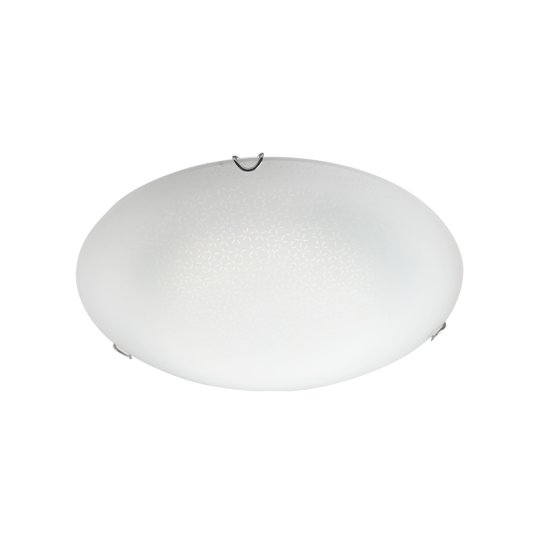 Ceiling light 2xE27 max 60W Glass + Metal / Sandblast - Clear + Chrome Φ30ΧΗ10CM SCILLA - acadecor 