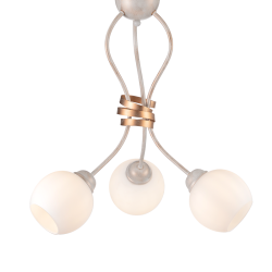 Ceilling light 3 x E27 60W Metal + Crystal + White PVC cable / White patine  Antique gold + White Φ48,5ΧΗ53CM FOYER - acadecor 
