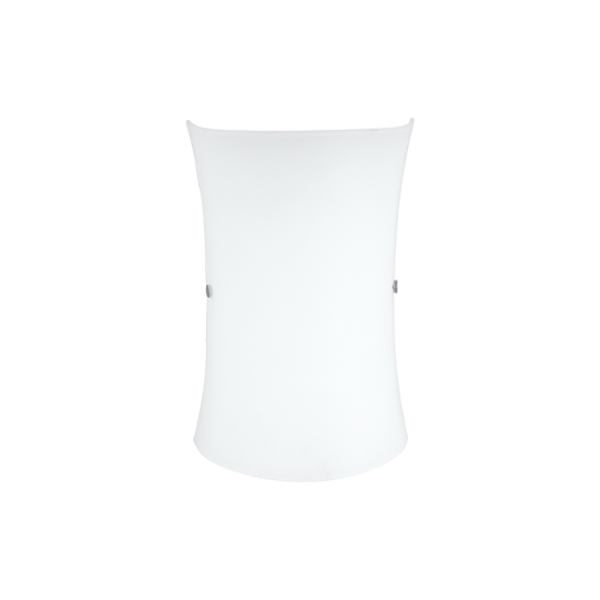 Φωτιστικό επίτοιχο 1xE27 max 60W Μέταλλο + Γυαλί / Νίκελ + Λευκό 10X20XH30,5cm TURTLE - acadecor 