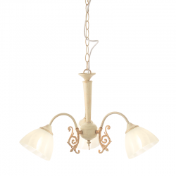 Φωτιστικό κρεμαστό 3 x E14 40W Μεταλλο + γυαλί + PVC Λευκό καλώδιο / Λευκό πατίνα - Αντικέ χρυσό + Αμμοβολή - Λευκό Φ61ΧΗ102CM PERONE - acadecor