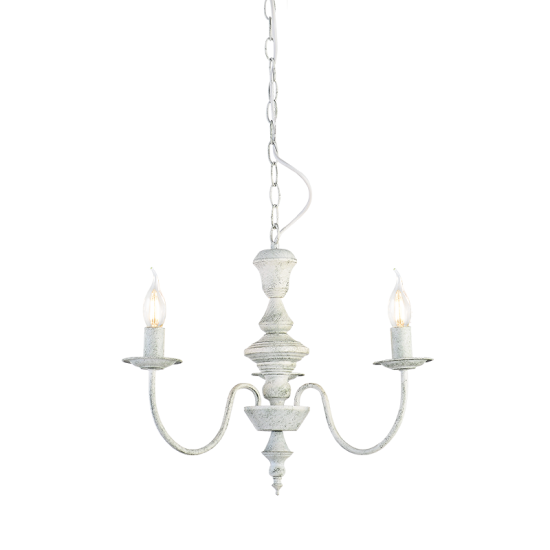 Φωτιστικό κρεμαστό 3 x E14 40W Μέταλλο + PVC λευκό καλώδιο  / Λευκή πατίνα πράσινο Φ51ΧΗ95CM  ACCRA - acadecor 