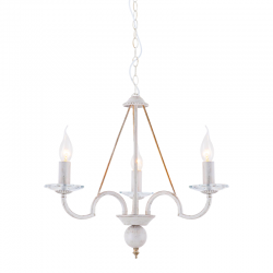 Φωτιστικό κρεμαστό 3 x E14 40W Μεταλλο + Κρύσταλλο + PVC Λευκό καλώδιο / Λευκό πατίνα - Αντικέ χρυσό + Διάφανο Φ51ΧΗ102CM GEISHA - acadecor 