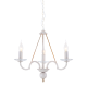 Pendant light 3 x E14 40W Metal + Crystal + White PVC cable / White patine  Antique gold + Clear Φ51ΧΗ102CM GEISHA - acadecor 