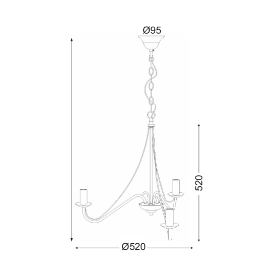 Φωτιστικό κρεμαστό 3 x E14 40W Μέταλλο + PVC καλώδιο  / Καφέ - Μάυρο Φ52ΧΗ95CM PALMYRA - acadecor 