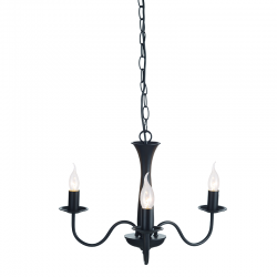 Φωτιστικό κρεμαστό 3 x E14 40W Μέταλλο + PVC καλώδιο  / Μάυρο μάτ Φ49,5ΧΗ89,5CM KNOSSOS - acadecor 