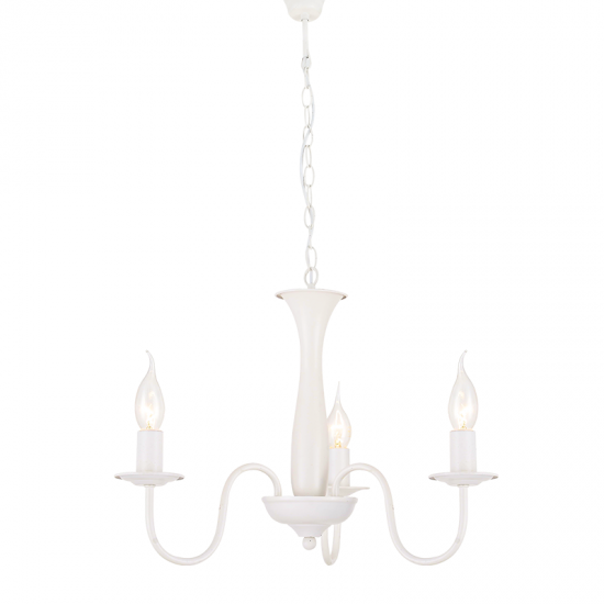 Φωτιστικό κρεμαστό 3 x E14 40W Μέταλλο + PVC καλώδιο  / Λευκό μάτ Φ49,5ΧΗ89,5CM KNOSSOS - acadecor 