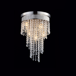 Ceilling light 5 x E14 60W Crystal + Metal / Satin nickel + Clear Φ30ΧΗ47CM ITEA - acadecor
