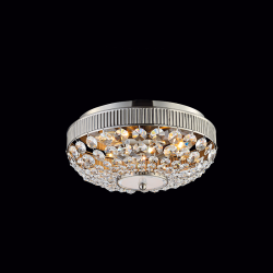 Ceilling light 3 x E14 60W Crystal + Metal + Glass / Chrome + Clear + Sandblast Φ34ΧΗ17CM ROSE - acadecor