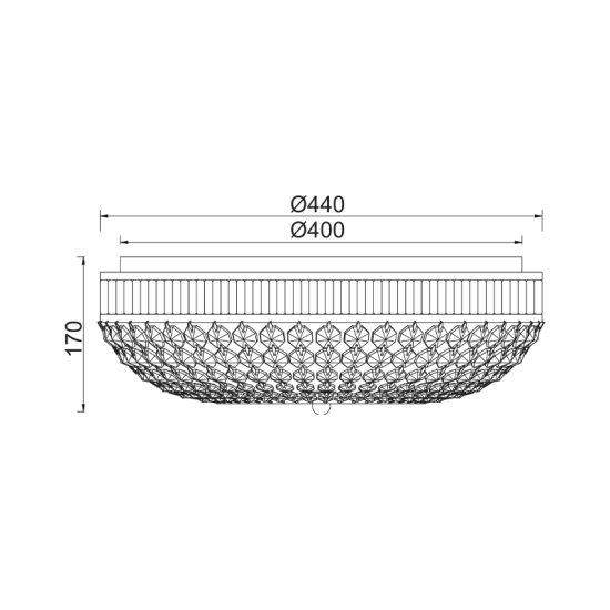 Ceilling light 5 x E14 60W Crystal + Metal + Glass / Chrome + Clear + Sandblast Φ44ΧΗ17CM ROSE - acadecor