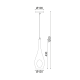 Pendant light 1 x E14 60W Metal + Glass + PVC clear cable / Chrome + White Φ12XΗ120cm CAVE - acadecor