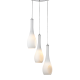 Pendant light 3 x E14 60W Metal + Glass + PVC clear cable / Chrome + White Φ36XΗ120cm CAVE - acadecor