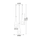 Pendant light 3 x E14 60W Metal + Glass + PVC clear cable / Chrome + White Φ36XΗ120cm CAVE - acadecor