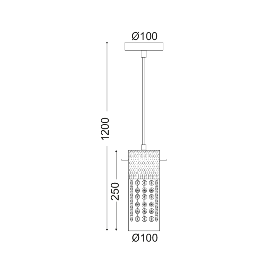 Pendant light 1 x E14 60W Crystal + Metal + Glass + Clear PVC cable / Chrome + Clear Φ11CM MIA - acadecor 