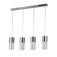 Φωτιστικό κρεμαστό 4 x E14 60W Κρύσταλλο + Μέταλλο + Γυαλί + PVC διάφανο καλωδιο / Χρώμιο + Διάφανο 82CMXH120CM MIA - acadecor 