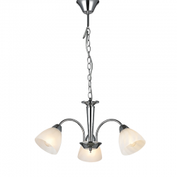 Pendant light 3 x E14 60W Metal + Glass +  PVC clear cable  / Chrome + White - Sandblast Φ553XH72CM BYRON - acadecor 