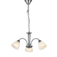 Pendant light 3 x E14 60W Metal + Glass +  PVC clear cable  / Chrome + White - Sandblast Φ553XH72CM BYRON - acadecor 