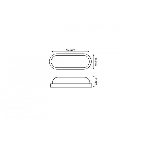 Απλικα LED PC Οβάλ 159x89mm 10W 4000K IP65 Μάυρη - DORA1040B -  aca