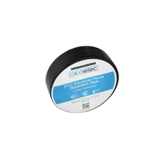 Μονωτική ταινία PVC μάυρη 0.13mm x 19mm x20yds/18,3m - aca elec