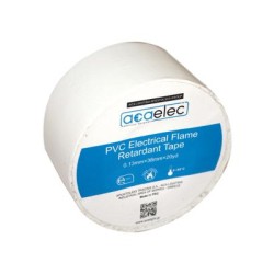 Μονωτική ταινία PVC λευκή 0.13mm x 38mm x20yds/18,3m - aca elec