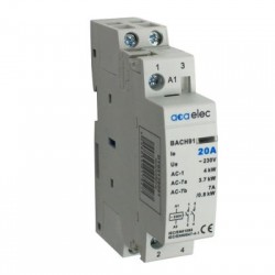 Ρελέ ισχύος ράγας 1 Στοιχείου - 2NO - 20A 230V AC - BACH91 - acaelec 