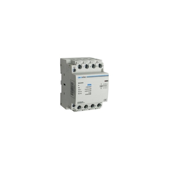 Ρελέ ισχύος ράγας 3 Στοιχείων 4NO 25A 230V AC BACH91 - acaelec 