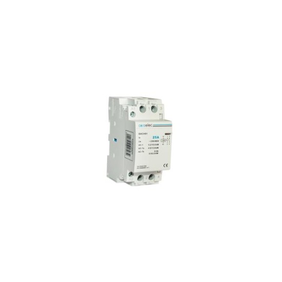 Modular contactor 2 module 2NO 25A 230V AC BACH91 - acaelec 