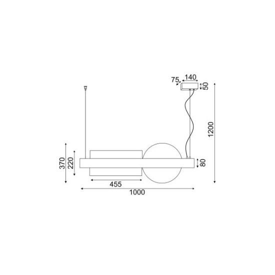 Φωτιστικό κρεμαστό 20W LED 3000k 2150lm Μάυρο+Διάφανο 7,5X100XH120CM EARTH - acadecor