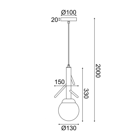 Φωτιστικό κρεμαστό 1 x E14 60W Ξύλο + Γυαλί + PVC Διάφανο καλώδιο / Φυσικό + Λευκό D15XH200CM FLORESTA - acadecor
